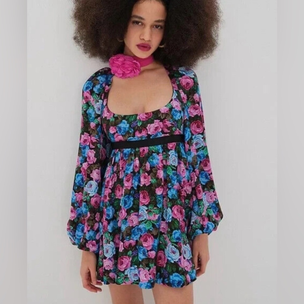 NWT For Love and Lemons $250 Floral Multicolor Women's Dress Size S